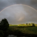 Een regenboog bij Rottum, Groningen